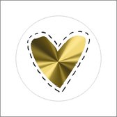 Sluitzegels - Stickers - Etiketten - Rol Van 500 - Hart - Gouden Hart - O47mm