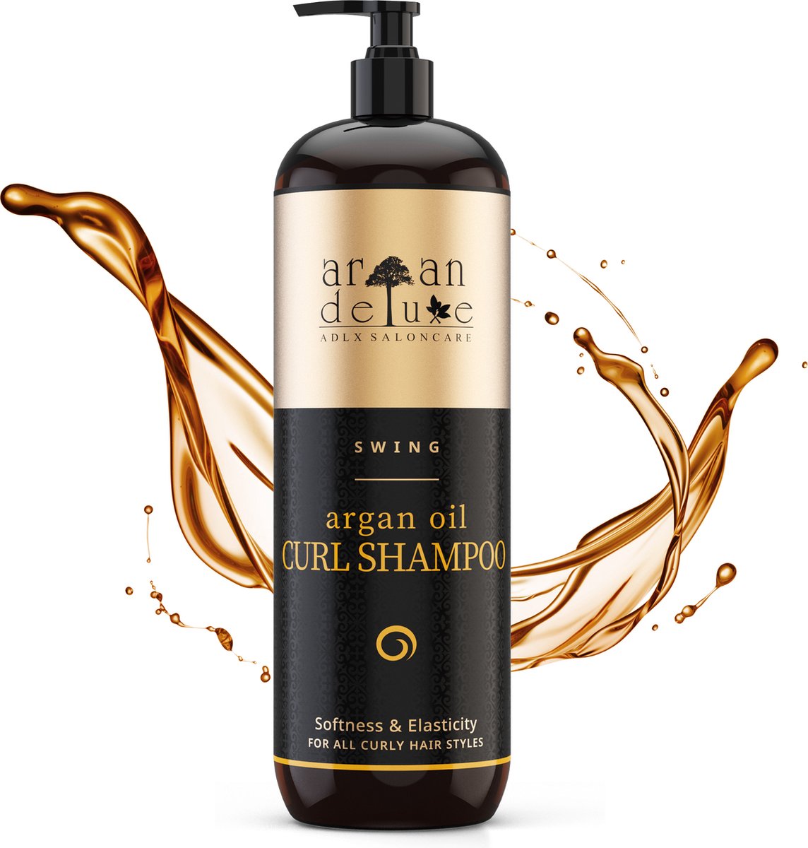 Argan Deluxe Curl Shampoo 1000 ml - Haarshampoo met arganolie voor gladde en glanzende krullen - Arganolie shampoo voor vrouwen en mannen - Ideale haarverzorging voor je droomkrullen