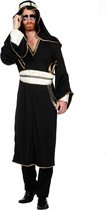 Wilbers & Wilbers - 1001 Nacht & Arabisch & Midden-Oosten Kostuum Ali Baba - Zwart Wit Sjeik Herenkostuum Kostuum - Carnavalskleding - Verkleedkleding - Medium