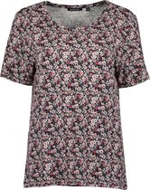 Blue Seven shirt dames - KM - lila/roze bloem print - 105743 - maat 38