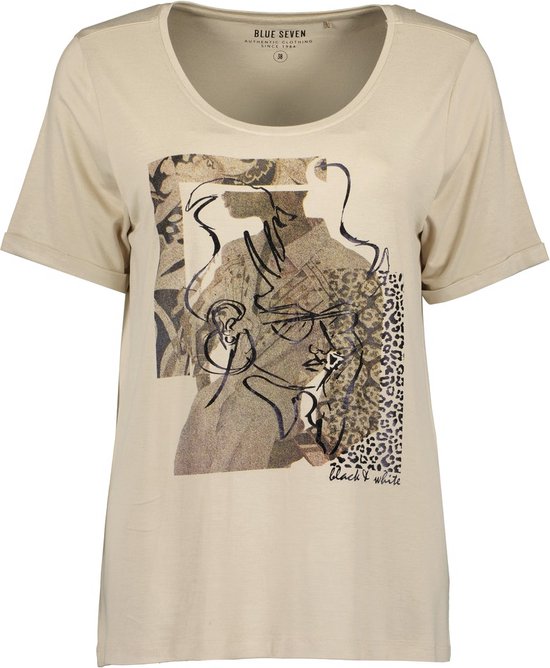 Blue Seven dames shirt - shirt KM - beige print - 105711