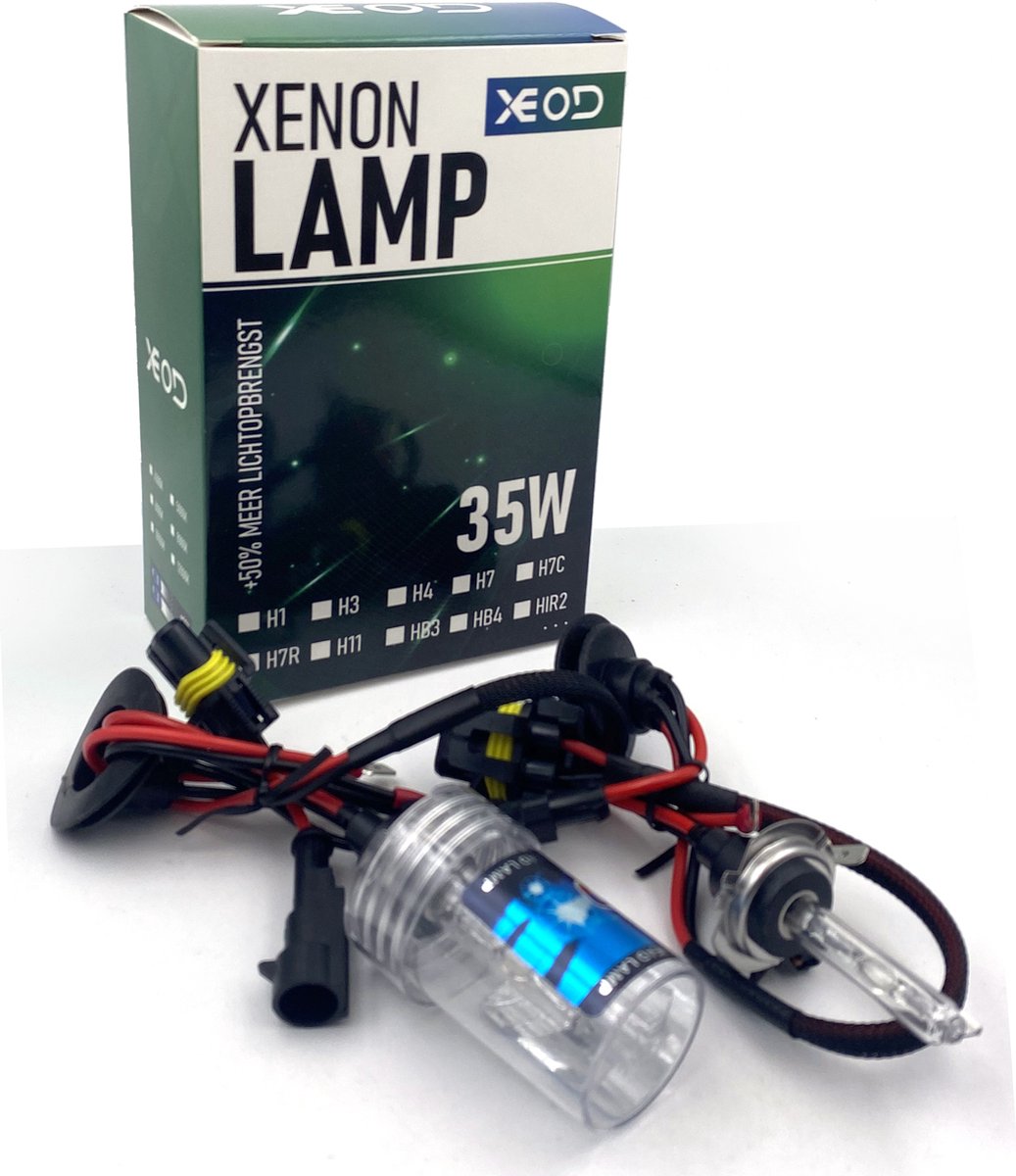 XEOD Xenon Vervangingslampen - H7 8000K Xenon lampen – Auto Verlichting Lamp – Dimlicht en Grootlicht - 2 stuks – 35W – 12V