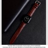Donker Bruin Kunst Lederen Sporthorloge Band geschikt voor Apple Watch 1, 2, 3, 4, 5, 6, 7, 8, SE & Nike+, 38mm & 40mm "Vrouwenbreedte" Series – Maat: zie maatfoto - Leer - Leder - Leren Smartwatchbandje - Dark Brown