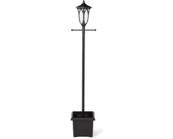 Foto: Luxform westminster 2m 80 lumen solar lantaarnpaal met plantenbak zwart