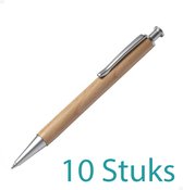 10 Stijlvolle houten pennen in hout (beuk) - Promopack - Kan gegraveerd worden met uw naam of logo!