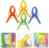 Handdoek clips - Compacte Medium Clips - Strandlaken knijpers - Handdoekknijpers - Wasknijpers - Badlaken knijpers - Handdoekknijpers middelgroot - 4 Stuks