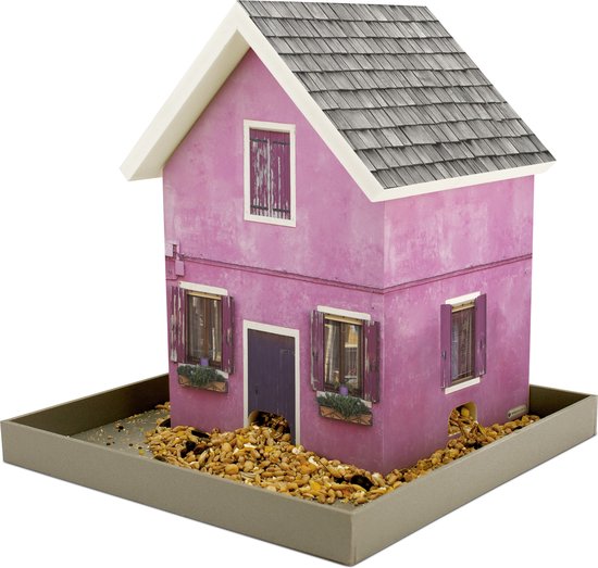 DIY vogelhuisje - populierenhout - penseel en 6 kleuren - voorgezaagd