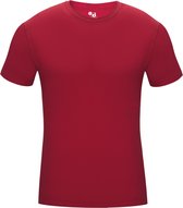 BADGER SPORT - Shirt Met Korte Mouwen - Pro Compression - Diverse Sporten - Volwassenen - Polyester/Elastaan - Heren - Ronde Hals - Ondershirt - Zweet Afvoerend - Rood - X-Large