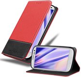 Cadorabo Hoesje voor Samsung Galaxy S3 / S3 NEO in ROOD ZWART - Beschermhoes met magnetische sluiting, standfunctie en kaartvakje Book Case Cover Etui