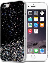 Cadorabo Hoesje voor Apple iPhone 6 / 6S in Zwart met Glitter - Beschermhoes van flexibel TPU silicone met fonkelende glitters Case Cover Etui