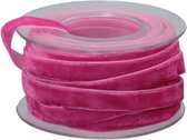 Ruban d'emballage - PC. Rouleau Ruban Velours (1 Cm) Pink 8 Mètres