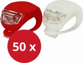 Fietslampjes LED 50 Sets (50 x Wit & 50 x Rood) Inclusief Batterijen - Lunastic Set van 100 lampjes