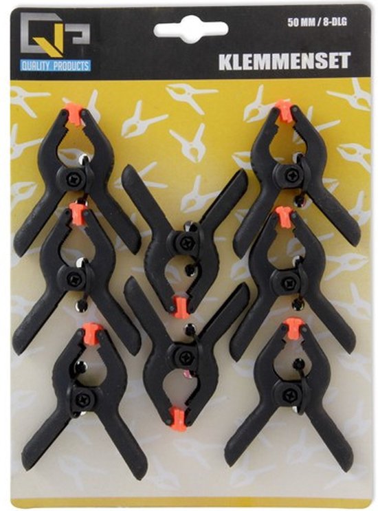8x Hobby lijmklemmen/veerklemmen 5 cm - Marktkraamklemmen 8 stuks