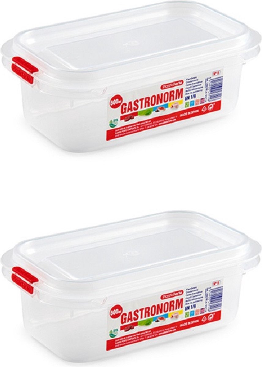 Plasticforte Vershoudbakje vriezer en magnetron - 12x - 600 ML - kunststof