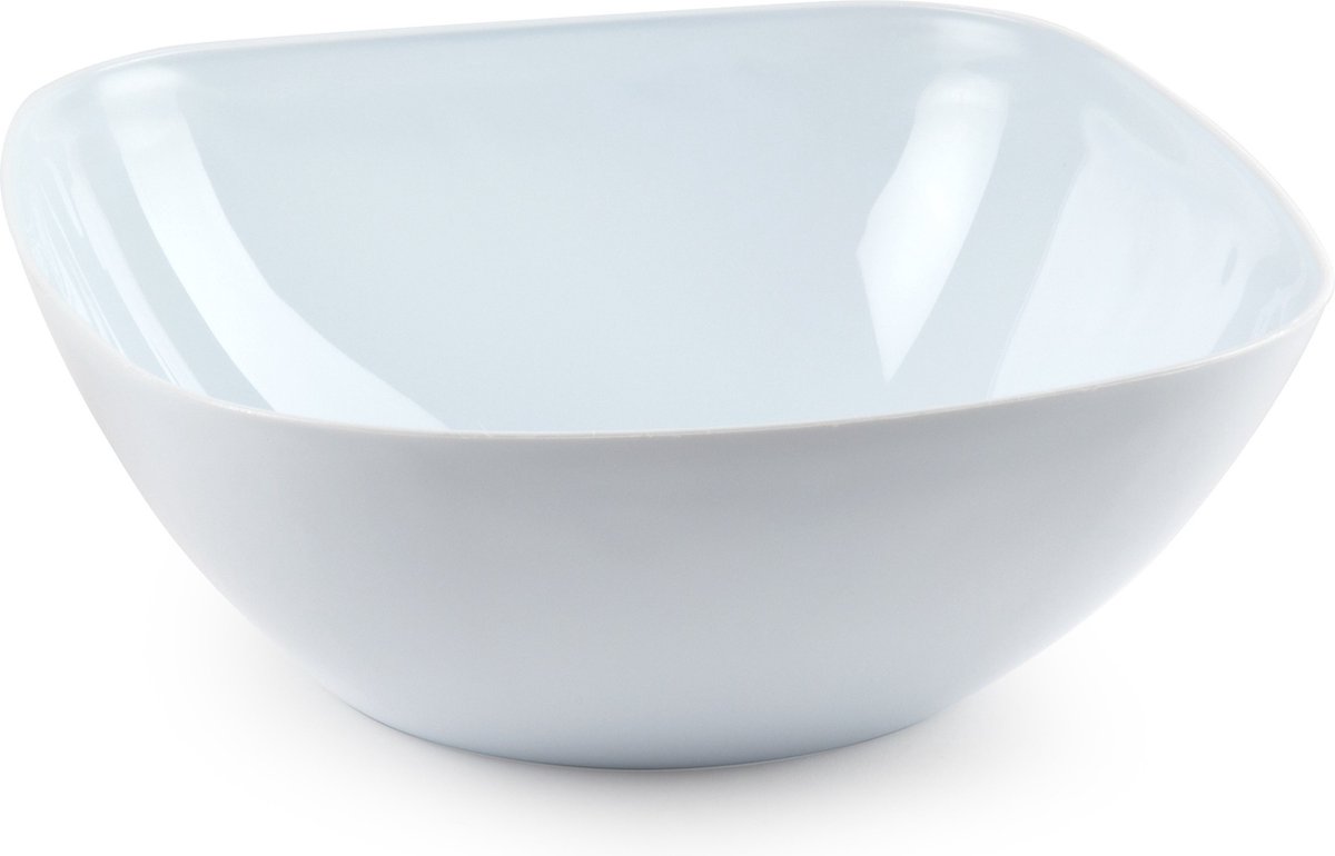 PlasticForte Serveer schaaltje - 20x - vierkant - wit - 17 x 7 cm kunststof - snack schaaltjes