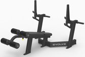 Evolve Fitness Econ Series EC-511 - Olympic Decline Bench Press - 300kg max. belasting - beensteunverstelling - gewichtsplaatshouders - corrosiebeschermende verf - 2 halterstanghouders bekleed met kunstof