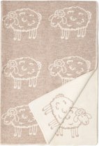 WOOOL Kinderdeken - LITTLE SHEEP (Beige) - 130x90cm - Wollen babydeken - 88% Nieuw-Zeelandse Wol - 12% Katoen - Dekentje