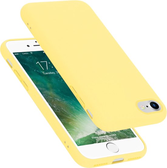 Cadorabo Hoesje geschikt voor Apple iPhone 7 / 7S / 8 / SE 2020 in LIQUID GEEL - Beschermhoes gemaakt van flexibel TPU silicone Case Cover
