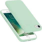 Cadorabo Hoesje geschikt voor Apple iPhone 7 / 7S / 8 / SE 2020 in LIQUID LICHT GROEN - Beschermhoes gemaakt van flexibel TPU silicone Case Cover