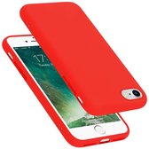 Cadorabo Hoesje geschikt voor Apple iPhone 7 / 7S / 8 / SE 2020 in LIQUID ROOD - Beschermhoes gemaakt van flexibel TPU silicone Case Cover