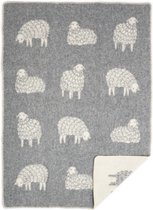 WOOOL Kinderdeken - SHEEP MIMA (Grijs) - 130x90cm - Wollen babydeken - 80% Nieuw-Zeelandse Wol - 20% Katoen - Dekentje