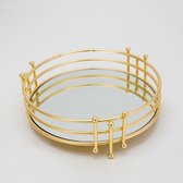 Precious Gifts - Gold Mirror Tray - Round Gold Mirror Tray