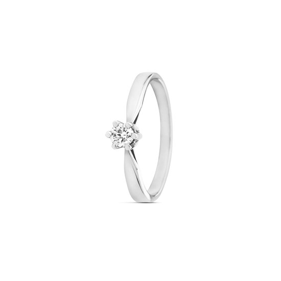 Witgouden ring - 14 karaat - diamant - R&C RIN0029L - sale Juwelier Verlinden St. Hubert - van €1706,= voor €1379,=