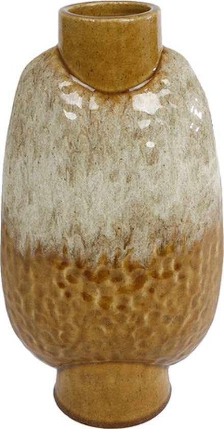 Bouillottes Et Bouteilles - Vase "bart" L Faïence Ocre 18x11x23cm