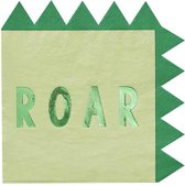 16 metallic groene dinosaurus papieren servetten - Ginger Ray