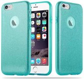 Cadorabo Hoesje geschikt voor Apple iPhone 6 / 6S in STAR STOF TURKOOIS - TPU Silicone Case Cover beschermhoes in glitter design