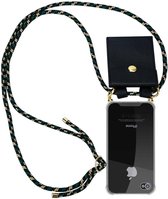 Cadorabo Hoesje geschikt voor Apple iPhone 4 / 4S in CAMOUFLAGE - Silicone Mobiele telefoon ketting beschermhoes met gouden ringen, koordriem en afneembare etui