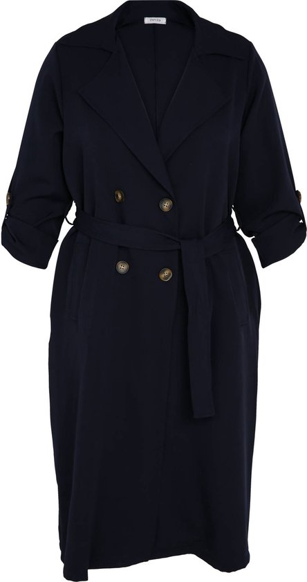Oversized lange trenchcoat met dubbele rij knopen kakigroen La Redoute