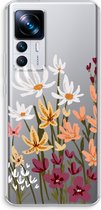 Case Company® - Hoesje geschikt voor Xiaomi 12T hoesje - Painted wildflowers - Soft Cover Telefoonhoesje - Bescherming aan alle Kanten en Schermrand