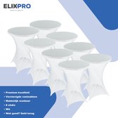 ElixPro - Jupe de table debout Premium blanc 8x - ∅80 x 110 cm - Jupe de table - Housse de table debout - Housse de table debout - Extra épaisse pour un look Premium