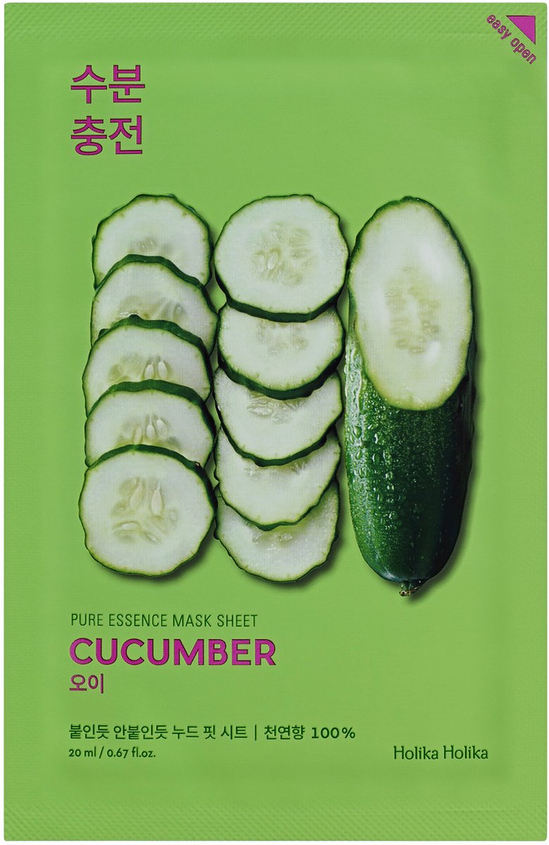 Goedkoopste Holika Holika Pure Essence Mask Sheet Cucumber - gezichtsmasker - HYDRATEREND - 20 ml