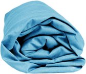 Sleepnight Hoeslaken - Flanel - (hoekhoogte 25 cm ) turquoise - B 160 x L 200 cm - Lits-jumeaux - Geschikt voor Standaard Matras - 863563-B 160 x L 200 cm