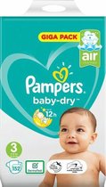 Couches Pampers Bébé Dry Taille 3 3-152 pièces GIGA