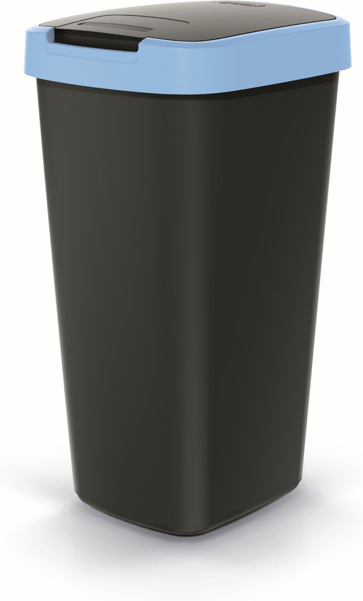 Prosperplast - Prullenbak / Afvalbak 25L - Zwart met blauwe frame