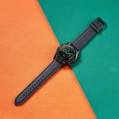 Bracelet Smartwatch - Convient pour Samsung Galaxy Watch 3 45 mm, Gear S3, Huawei Watch GT 2 46 mm, Garmin Vivoactive 4, bracelet de montre 22 mm - Cuir - Fungus - Zwart
