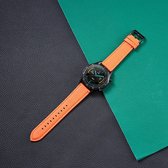 Bracelet Smartwatch - Convient pour Samsung Galaxy Watch 3 45 mm, Gear S3, Huawei Watch GT 2 46 mm, Garmin Vivoactive 4, bracelet de montre 22 mm - Cuir - Fungus - Oranje