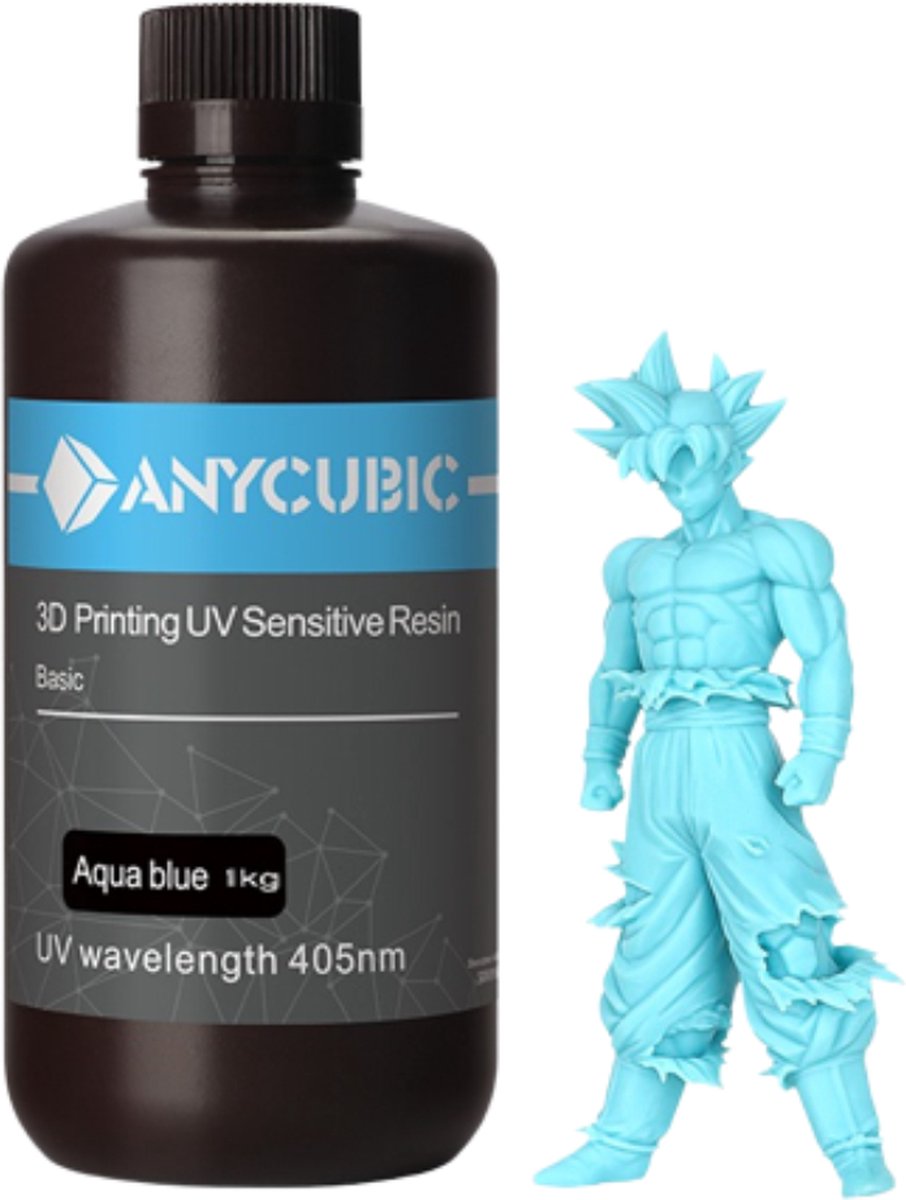 Anycubic SLA 3D Printer Resin - 1 Liter - 3D Printer Filament - 7 Verschillende Kleuren - Aqua Blauw