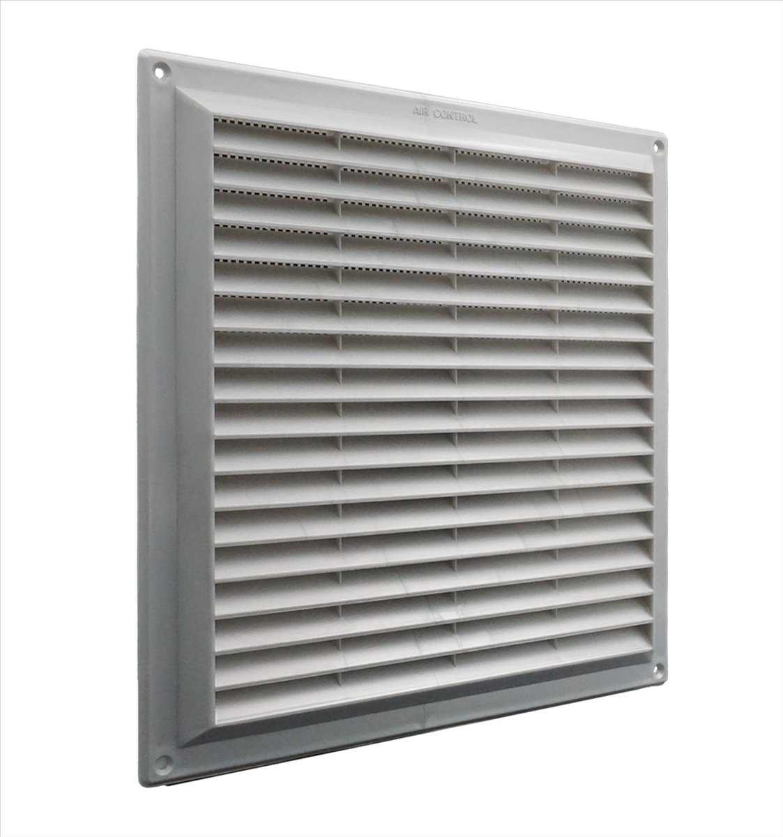 Air Control schoepenrooster opbouw met vliegengaas 250x250mm, kunststof zilver (910M / 12)