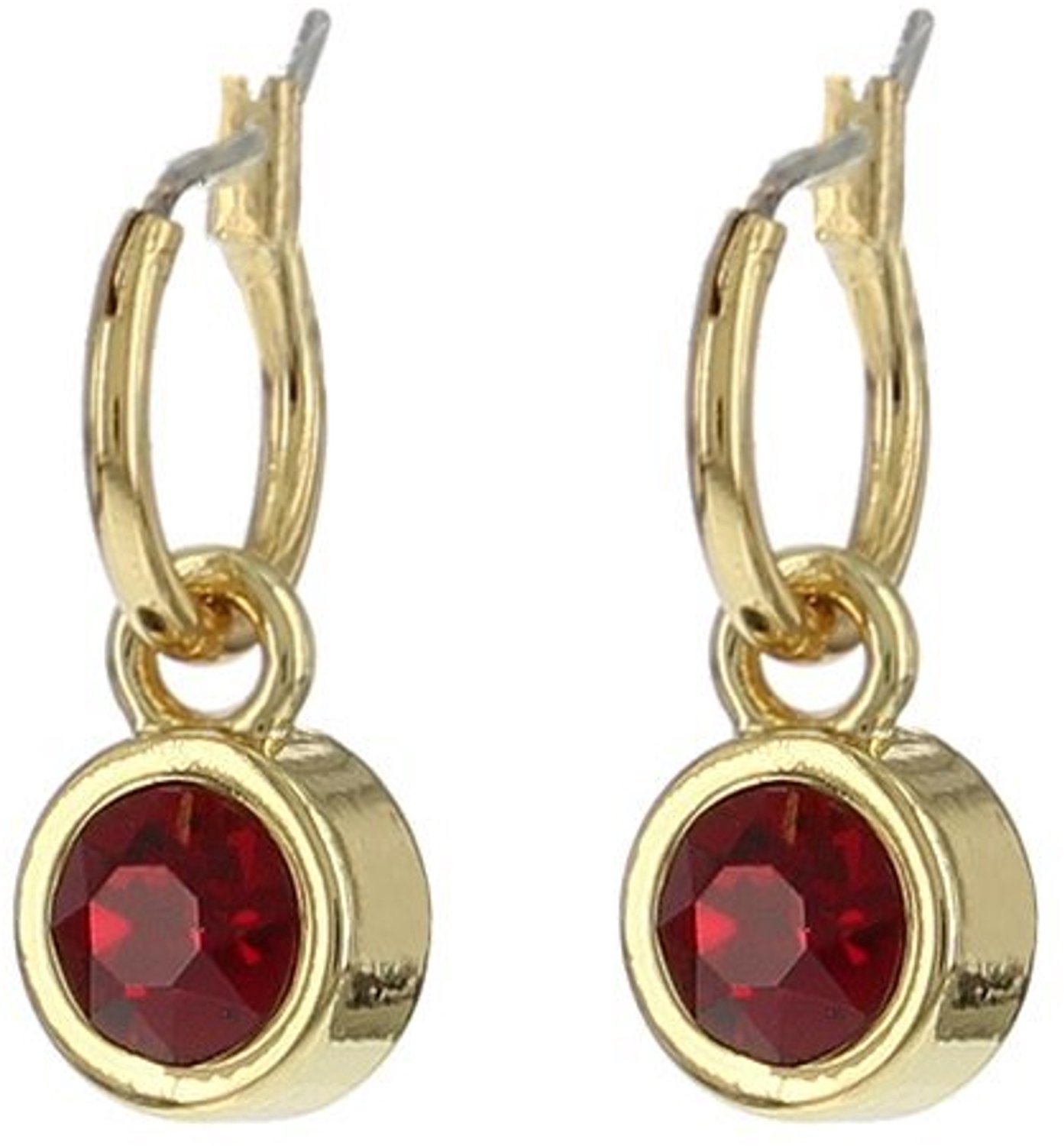 Biba Hang Oorbellen met Swarovski Steentje Siam Goud