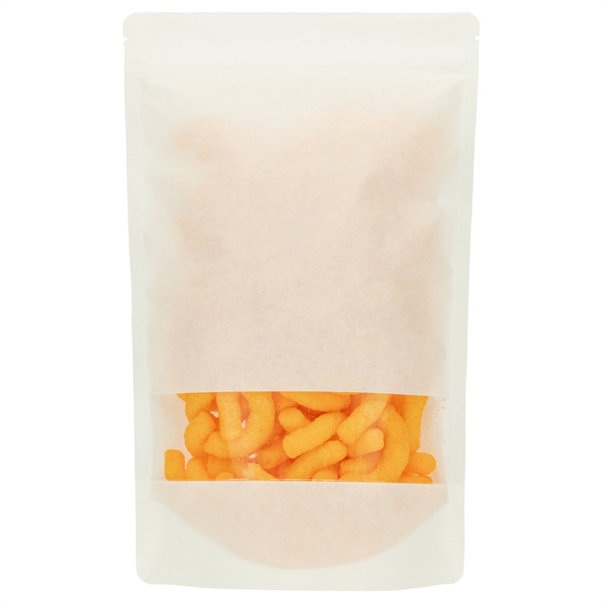 100x Stazakken Kraftpapier Wit Met Venster 180 x 255 mm (1000 ml) Stazak Hersluitbaar Luchtdicht en Vochtdicht - Gripsluiting - Voedselveillig - Hersluitbare Stazak - Ziplock zakjes - Hersluitbare zakjes