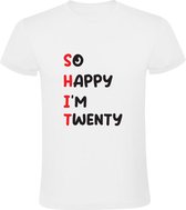 So Happy I'm Twenty Heren T-shirt | Verjaardag | jarig | Feest | 20 jaar | Twintig jaar