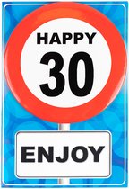 Happy age kaart 30 jaar (wenskaart met Button)
