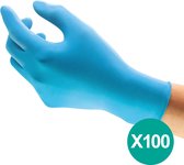 100 unités / Gants Jetables Sans Poudre, Gants Nitrile, Protection Multiusage, Alimentaire, Chimique et Mécanique, Ansell Microflex 92-134