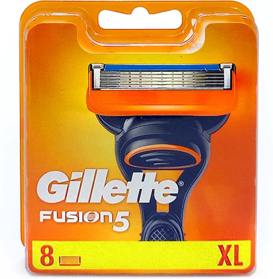 4. Gillette Fusion - 8 stuks grijs/oranje