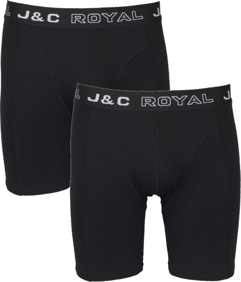 J&C Underwear heren boxershorts - lange pijp - maat XXL - 2-pack - zwart