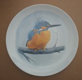 MYRTE | porseleinen sierbord ijsvogel (in blauw) | 25 cm